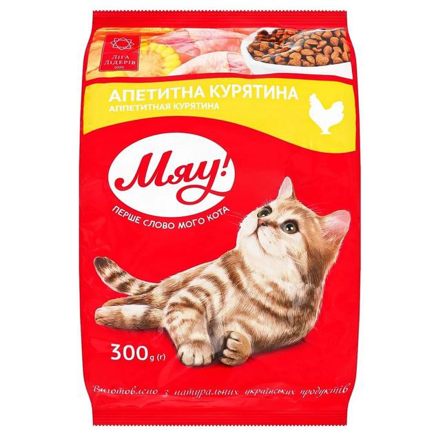 Корм для дорослих котів МЯУ сухий з куркою 300г