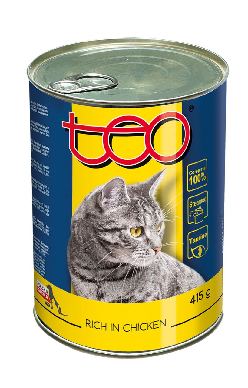 Корм для котів ТЕО в соусі птиця  вологий 415г