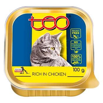 Корм для котів ТЕО птиця паштет 100г