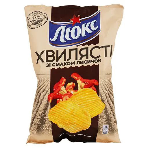 Чіпси картопляні рифлені Люкc зі смаком лисичок 125г