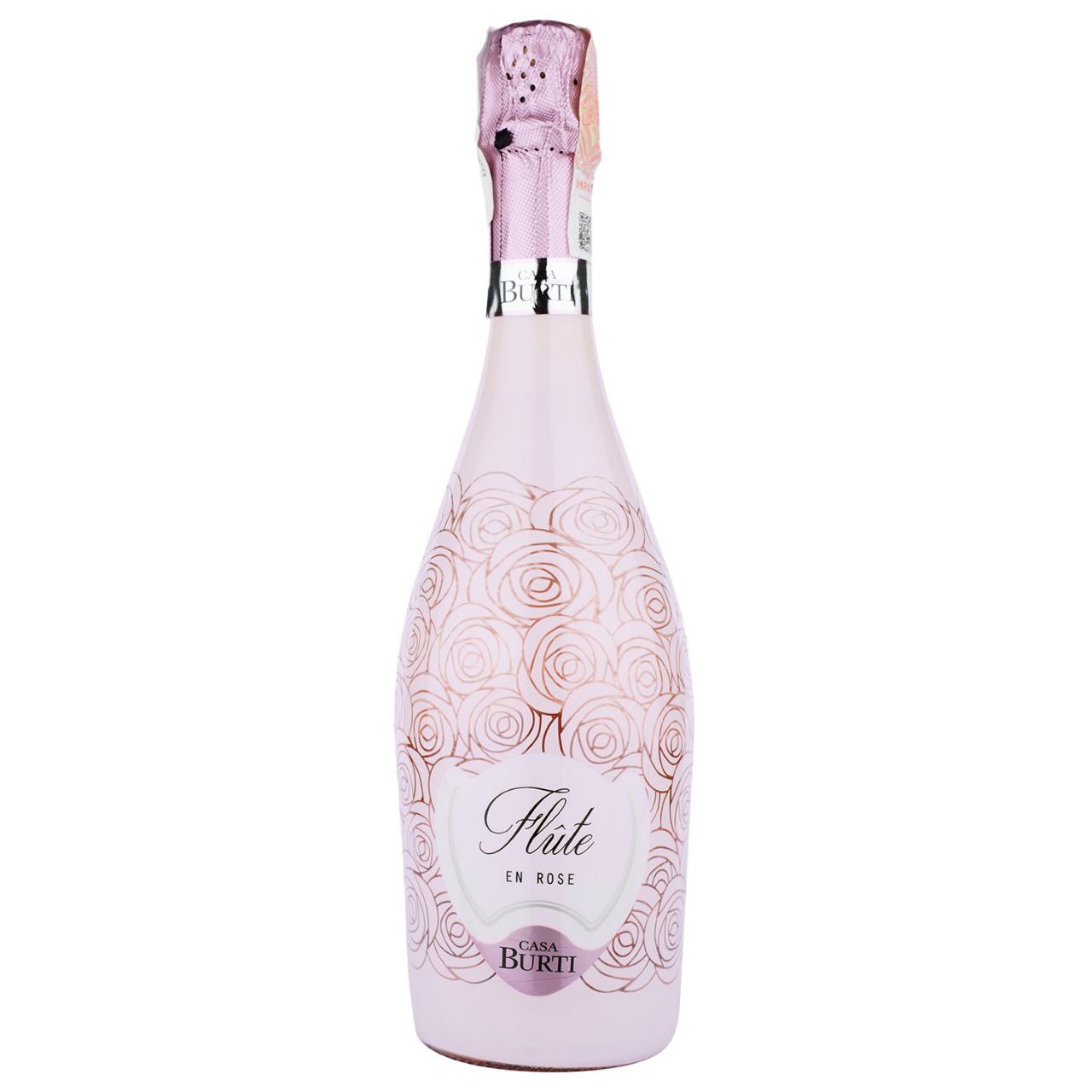 Вино ігристе Casa Burti Flute Spumante Rose Extra Drу сухе рожеве 11% 0.75 л