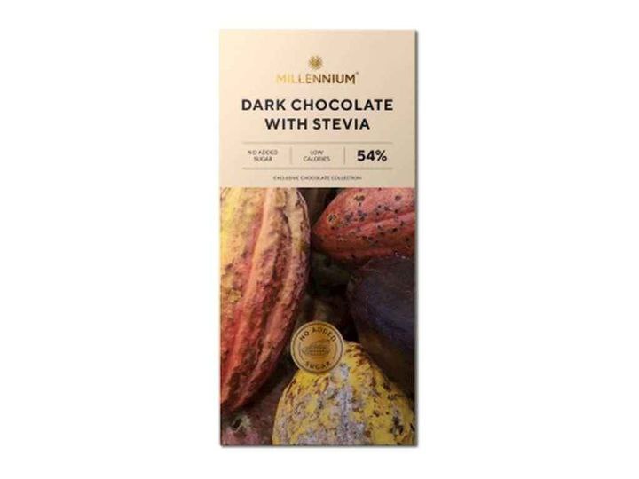 Шоколад Millennium зі стевією чорний 54% з підсолоджувачами 100г