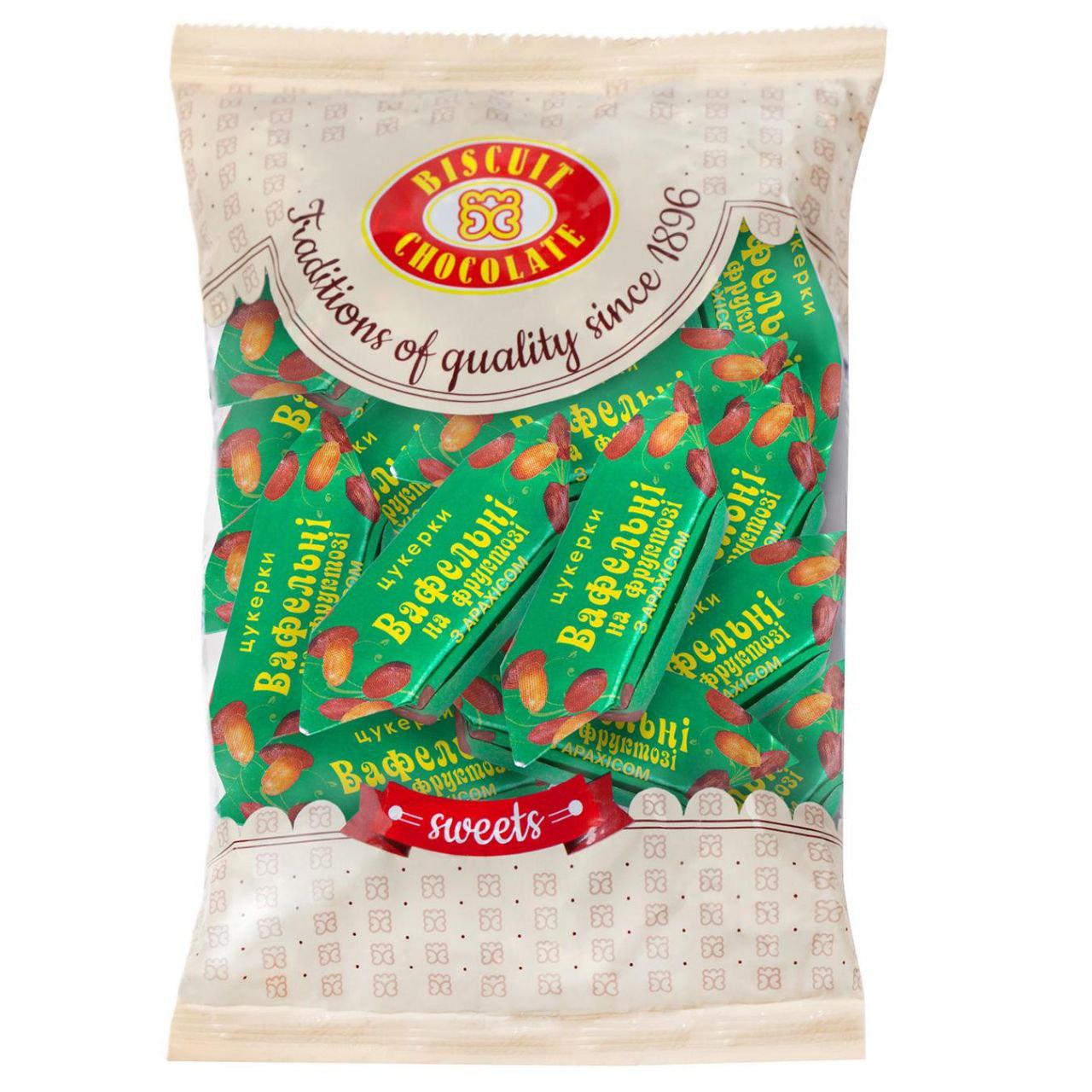 Цукерки Вафельні ХБФ на фруктозі з арахісом 200г