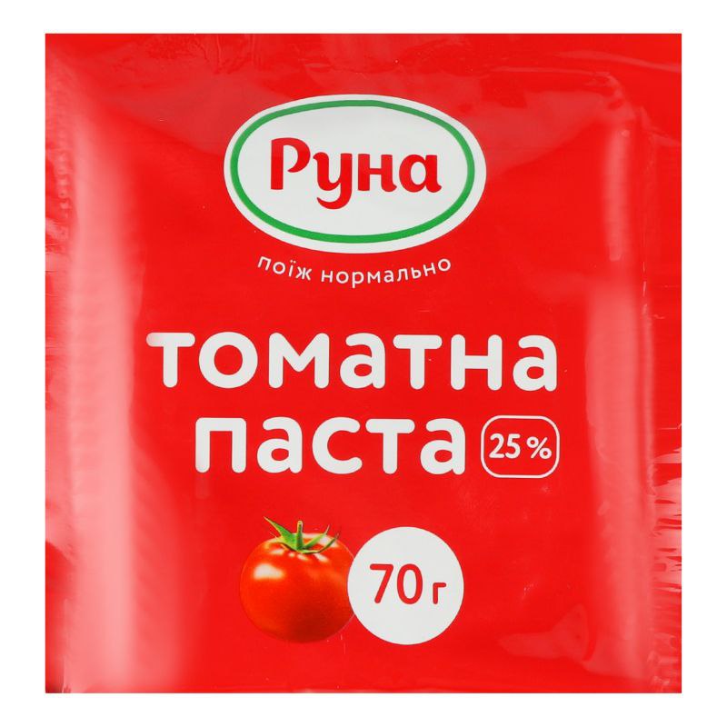 Паста томатна Руна 25% 70г (сашет)
