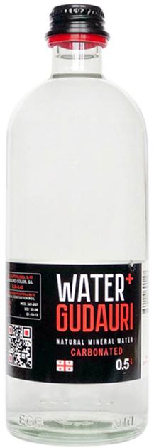 Вода мінеральна газ Water+Gudauri 0.5л скло