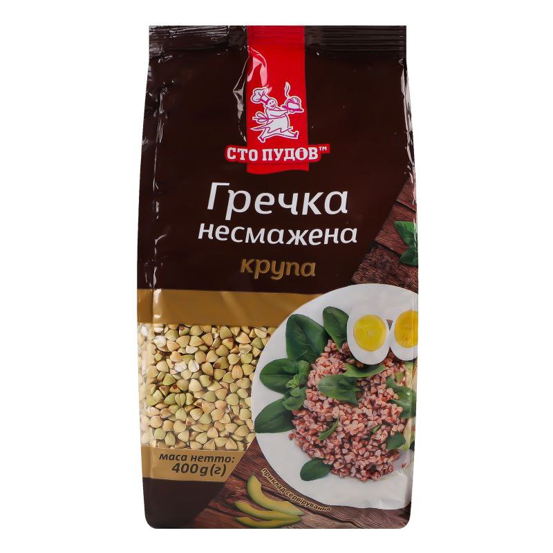 Крупа гречана несмажена Сто пудів 400г