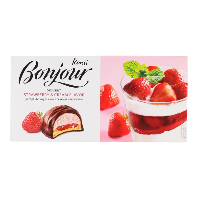 Десерт Бонжур Конті смак полуниці з вершками 232г