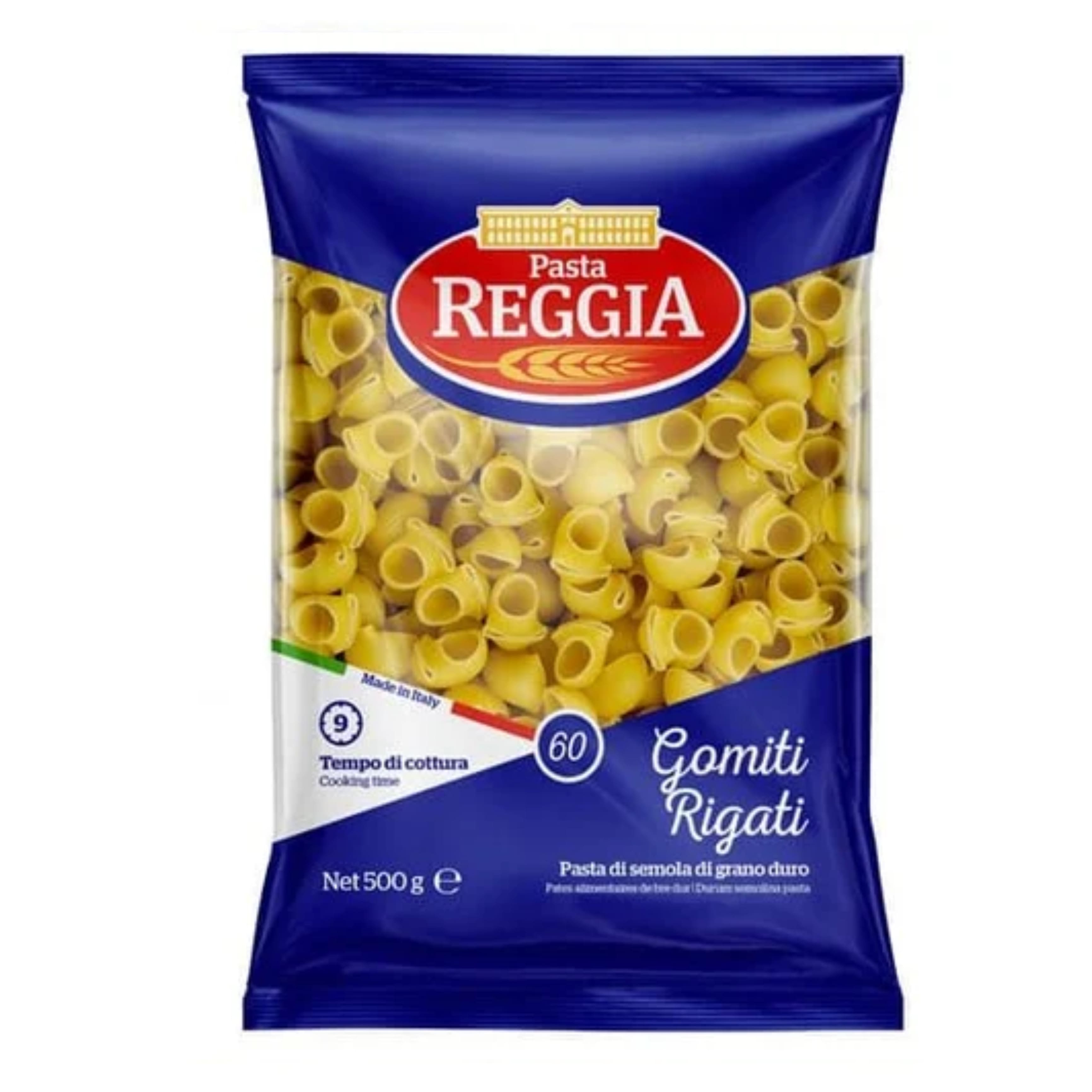 Макарони REGGIA Равлики Рифлені 60.Gomiti Rigati 500г