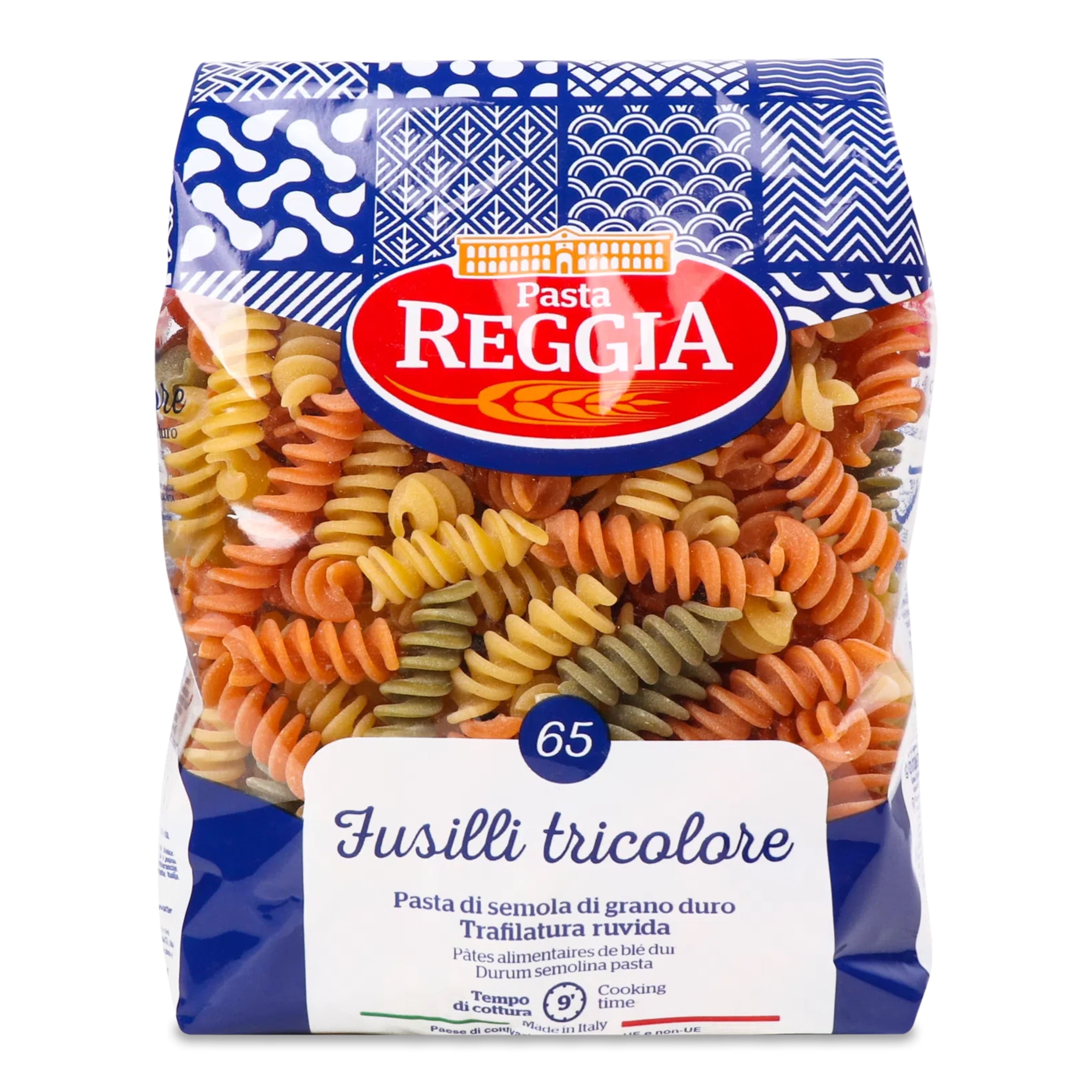 Макарони REGGIA SP Веретено 65.Fusilli Tricolori 500г