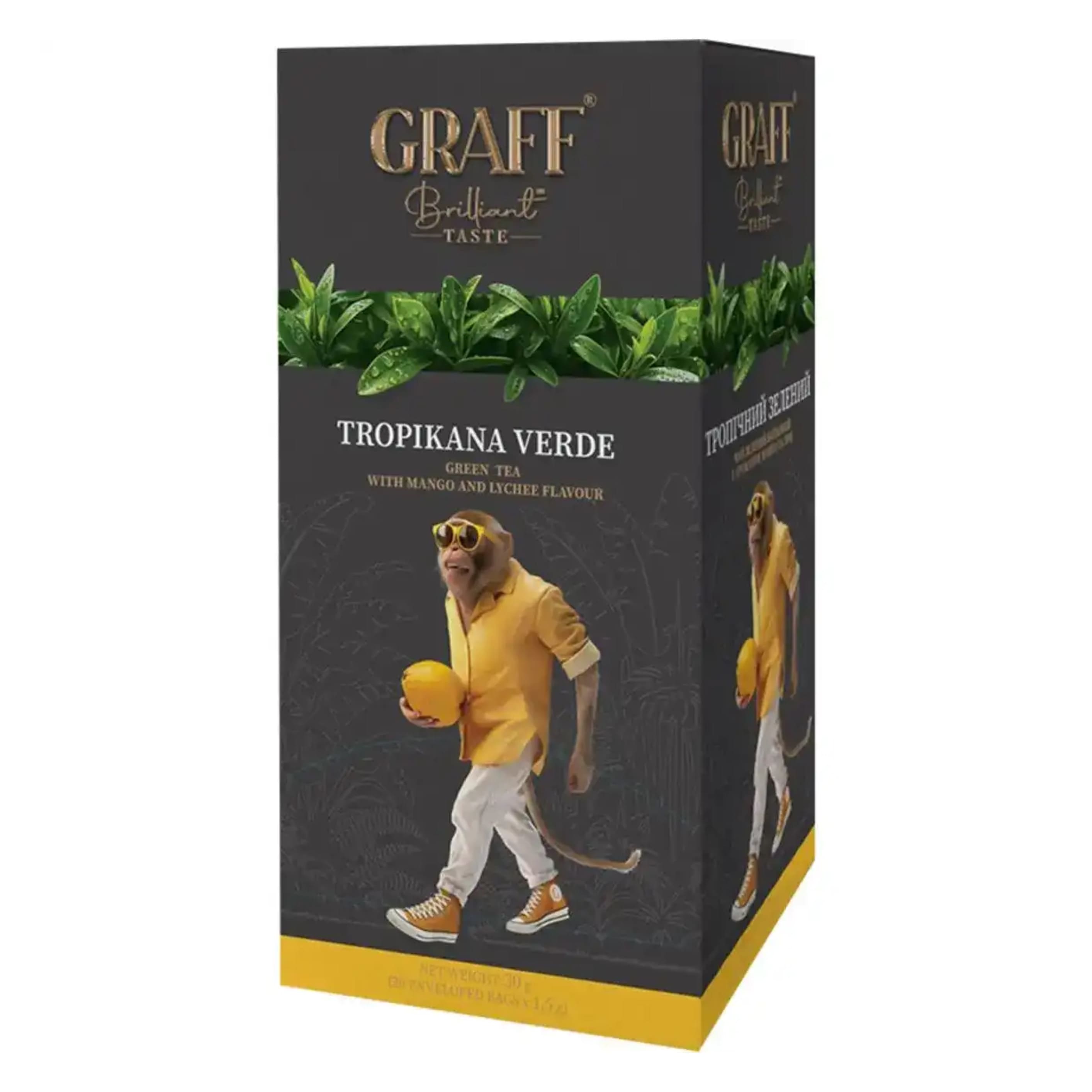 Чай зелений Graff Тропічний зелений з ароматом манго та лічі (20х1.5г) саше