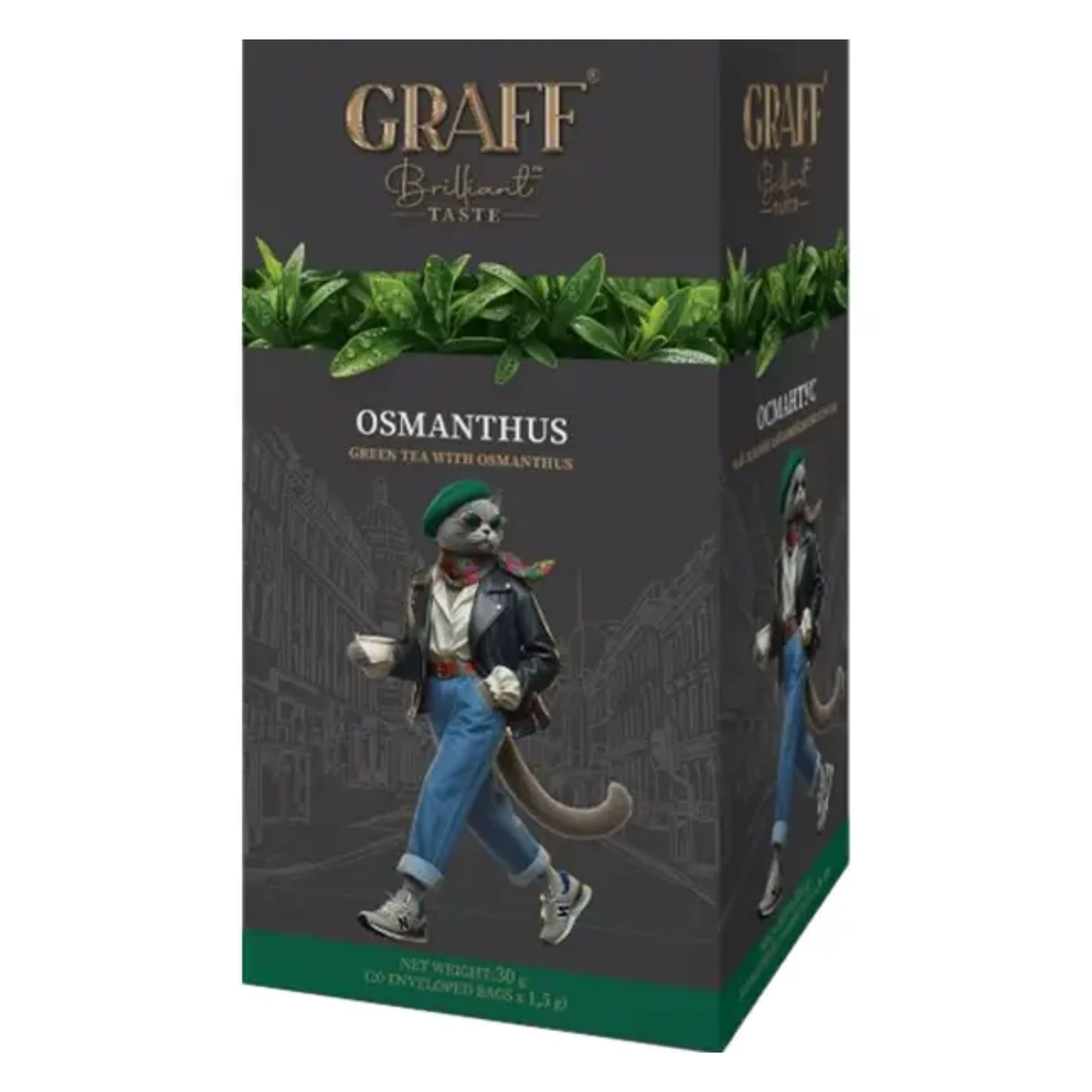 Чай зелений байховий Graff Солодкі обійми з ароматом османтусу (20х1.5г) саше