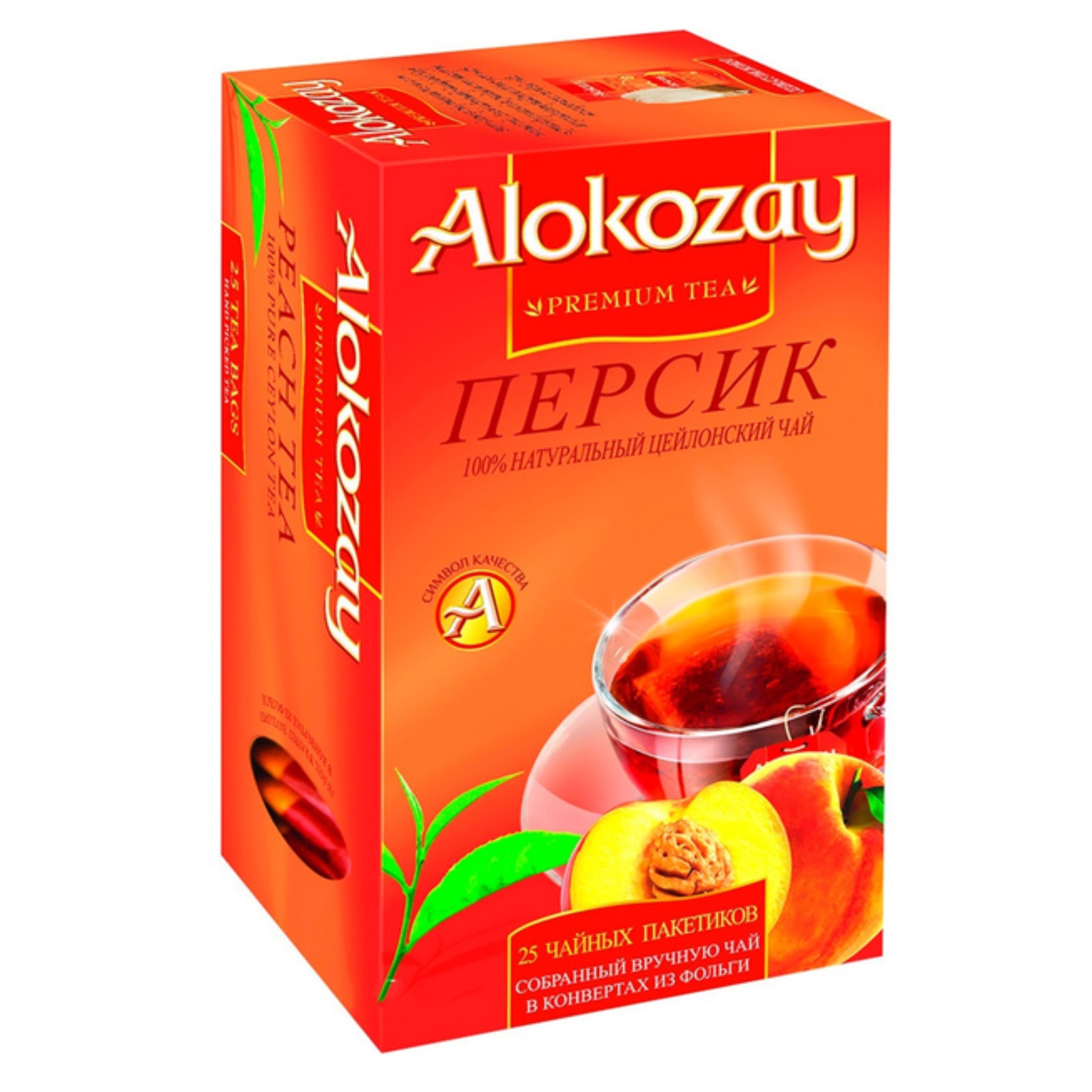 Чай чор Alokozay персик пак 25х2г